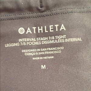 Athleta Black Interval Stash 7/8 Tight